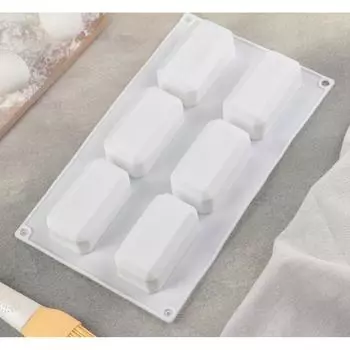 Силиконовая форма для муссовых десертов и выпечки Слиток 6 ячеек