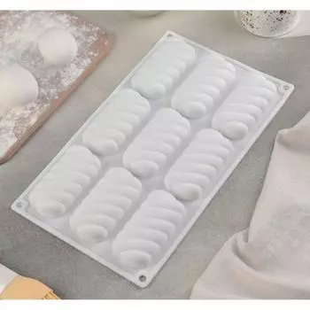 Силиконовая форма для муссовых десертов и выпечки Жгутик 9 ячеек