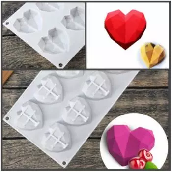 Силиконовая форма для выпечки и муссовых десертов 8 ячеек Геометрия любви мини