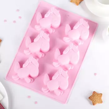 Силиконовая форма Единорожки 6 ячеек