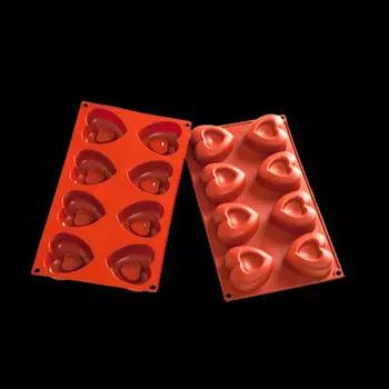 Силиконовая форма Сердца Саварен 8 ячеек