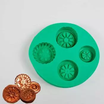Силиконовый молд 3D 4 колеса