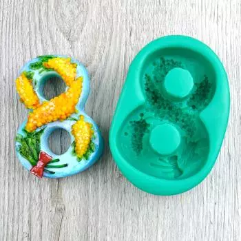 Силиконовый молд 8 Марта мимоза