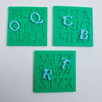 Силиконовый молд английский алфавит в орнаменте
