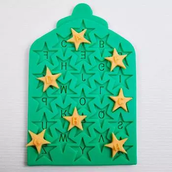 Силиконовый молд Английский алфавит в звездах