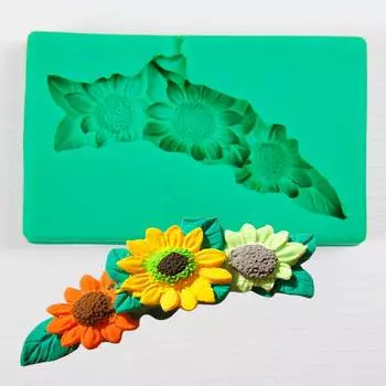 Силиконовый молд Бордюр подсолнечники