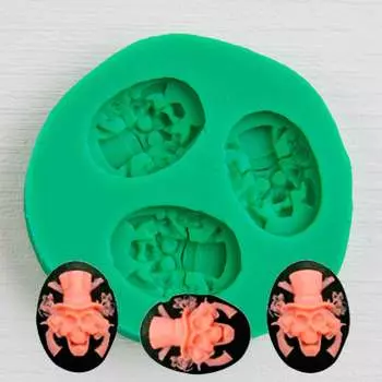 Силиконовый молд Череп в шляпе