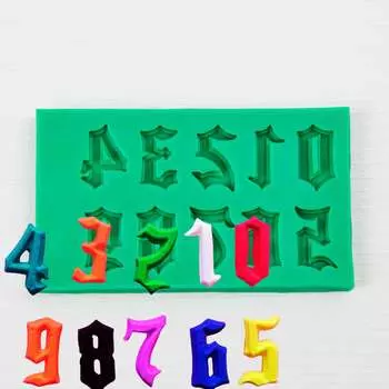 Силиконовый молд Цифры готика