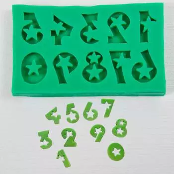 Силиконовый молд Цифры звездные