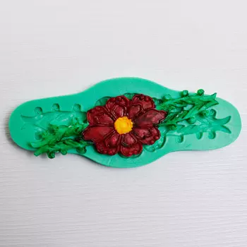 Силиконовый молд Цветок с листьями