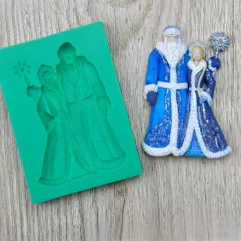 Силиконовый молд Дед Мороз и Снегурочка
