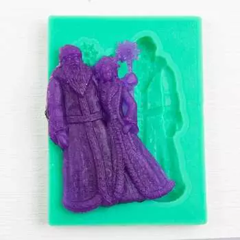 Силиконовый молд Дед Мороз и Снегурочка-2