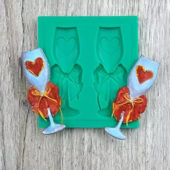 Силиконовый молд Два бокала