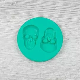 Силиконовый молд Два черепа
