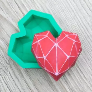 Силиконовый молд Граненое сердце