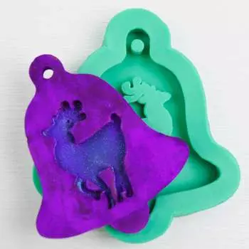 Силиконовый молд Колокольчик с оленем