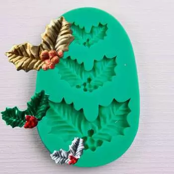 Силиконовый молд Листья холли