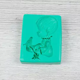 Силиконовый молд Мальчик с птичкой