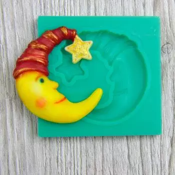 Силиконовый молд Месяц в колпаке