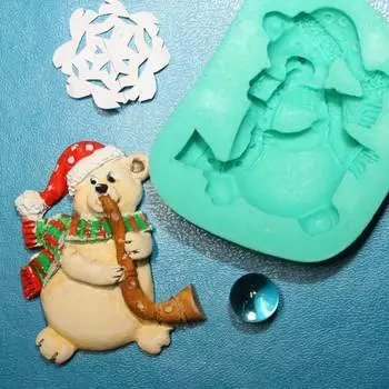 Силиконовый молд Мишка с саксофоном