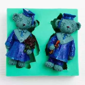 Силиконовый молд Мишки выпускники