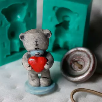 Силиконовый молд Мишутка с сердечком 3D