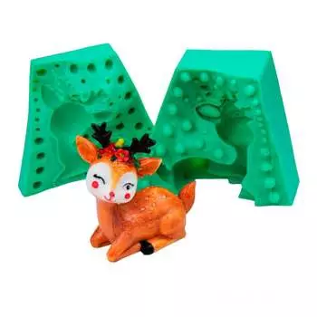 Силиконовый молд Олень с венком