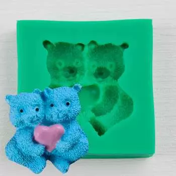 Силиконовый молд Парочка медвежат