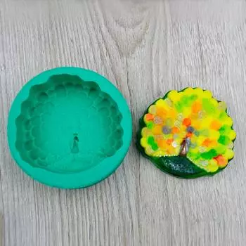 Силиконовый молд Павлин 2D