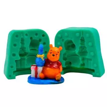 Силиконовый молд С днем рождения Винни-Пух