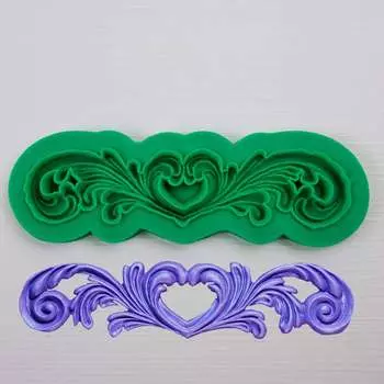 Силиконовый молд Сердце в орнаменте №2