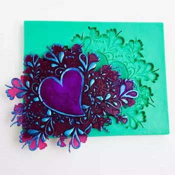 Силиконовый молд Сердце в узоре