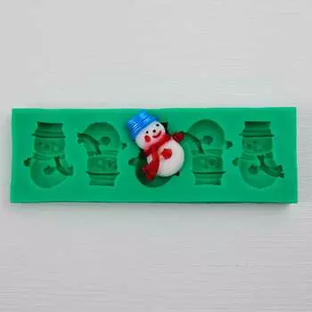 Силиконовый молд Снеговики 5 шт