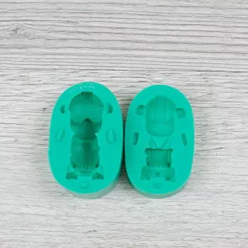 Силиконовый молд Собачка в комбинезоне 3D