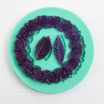 Силиконовый молд Венок из роз и листики