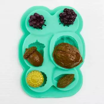 Силиконовый молд Ягоды и орехи