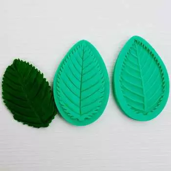 Силиконовый Вайнер Лист розы резной