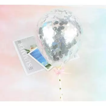 Топпер для торта Воздушный мини шарик серебро