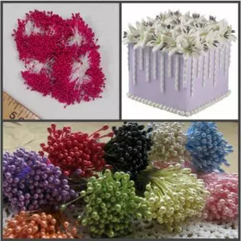 Тычинки для цветов 240 шт Фуксия