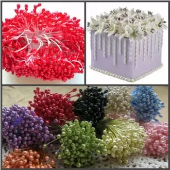 Тычинки для цветов 240 шт Красные