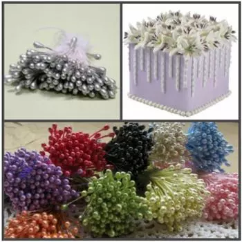 Тычинки для цветов 240 шт Серебряные