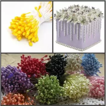 Тычинки для цветов 240 шт Желтые