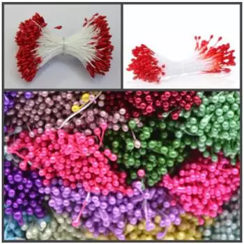 Тычинки для цветов 380 шт Красные мини