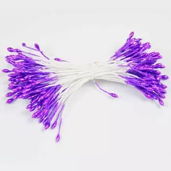 Тычинки для цветов 380 шт Тёмно-сиреневые мини