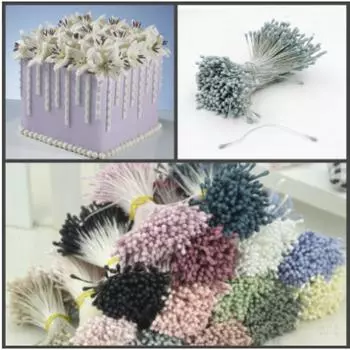 Тычинки для цветов 440 шт матовые Светло-серый