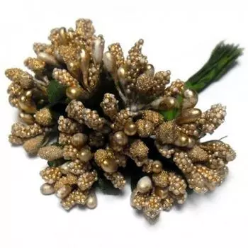 Тычинки для цветов на веточках Золотые