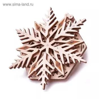 3D-пазл из дерева «Вудик Снежинка»