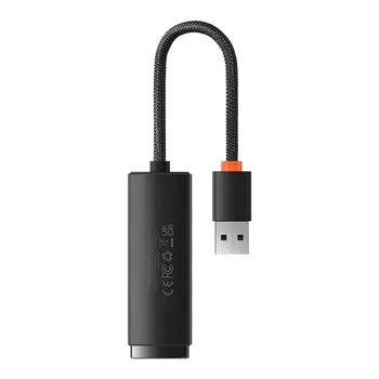 Адаптер Baseus Lite Series Ethernet Adapter, USB A- RJ45 (100Mbps), чёрный