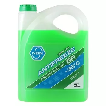 Антифриз NGN GR -36 С, зелёный, 5 л