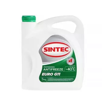Антифриз Sintec Euro, зелёный, G-11, 5 кг, -40°C